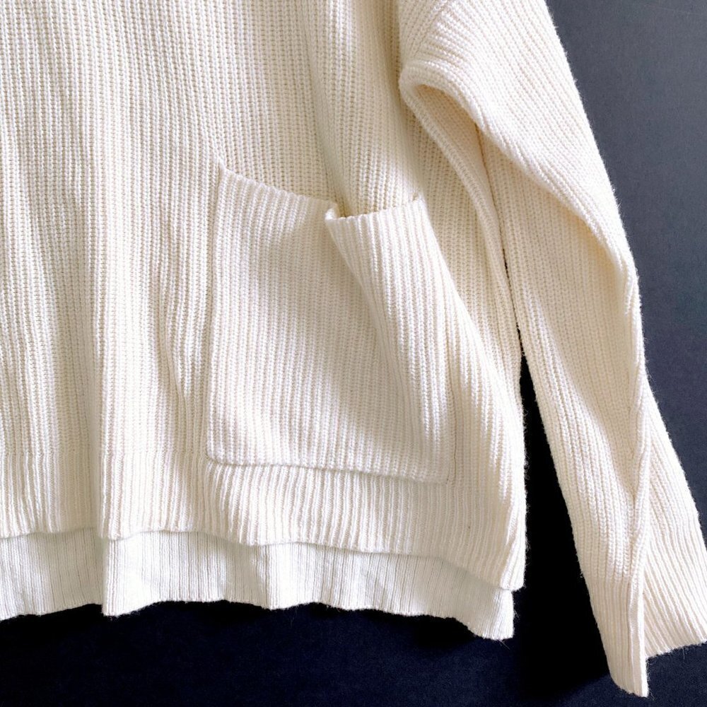 NWOT Madewell Patch Pocket Pullover Ivory Sweater Size 2X - Picture 7 of 11